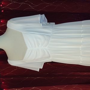 Show Me Your MUMU Nicole Maxi Wedding Dress 2X in Wedding Cake Chiffon